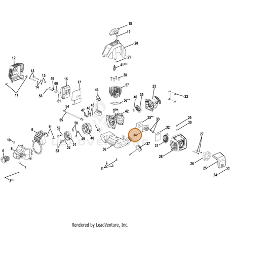 Echo part YH468000860 — IPL diagram snippet (6x zoom, amber highlight)