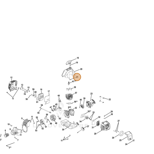Echo part YH468000880 — IPL diagram snippet (6x zoom, amber highlight)