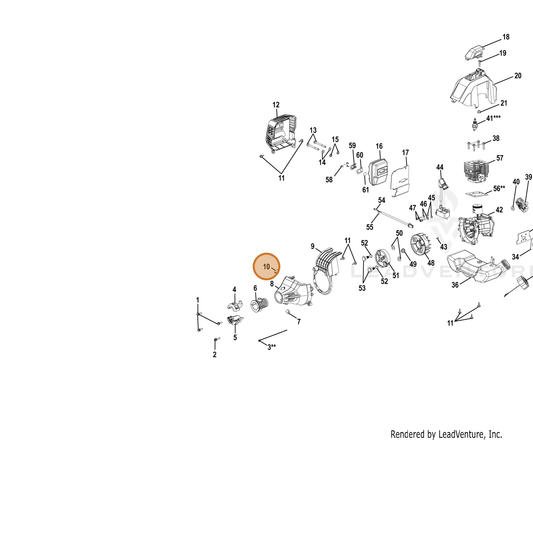 Echo part YH468000890 — IPL diagram snippet (6x zoom, amber highlight)