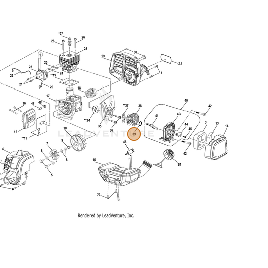 Echo part YH468000910 — IPL diagram snippet (6x zoom, amber highlight)