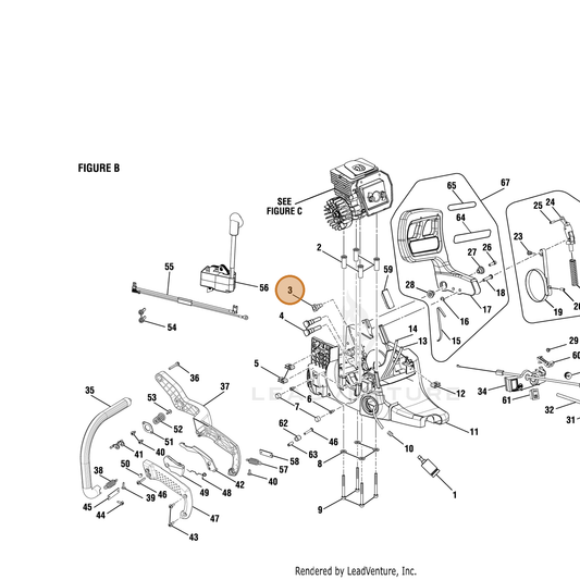 Echo part YH468000940 — IPL diagram snippet (6x zoom, amber highlight)