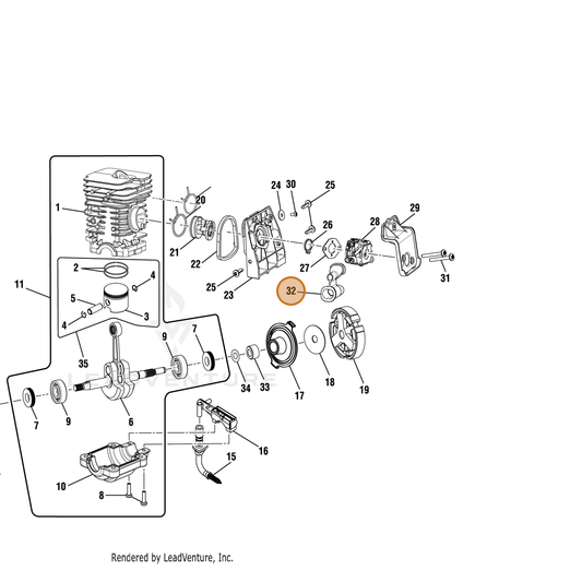 Echo part YH468000960 — IPL diagram snippet (6x zoom, amber highlight)