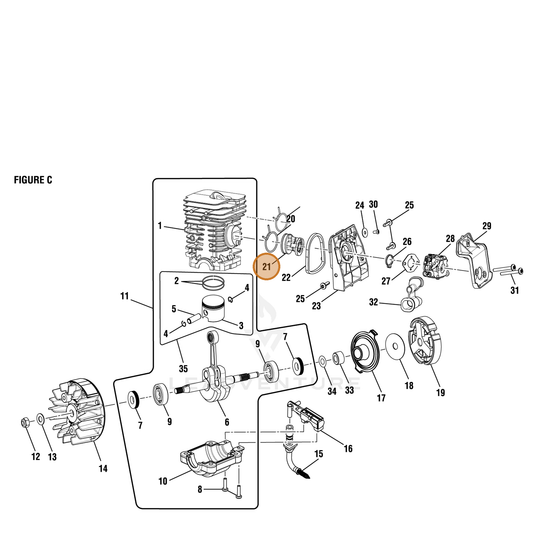 Echo part YH468000970 — IPL diagram snippet (6x zoom, amber highlight)