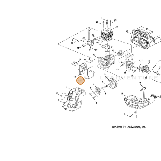 Echo part YH468000980 — IPL diagram snippet (6x zoom, amber highlight)