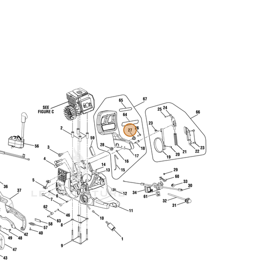 Echo part YH468001020 — IPL diagram snippet (6x zoom, amber highlight)