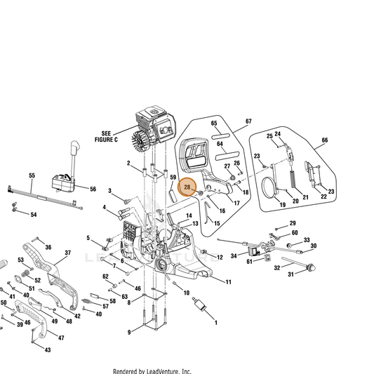 Echo part YH468001030 — IPL diagram snippet (6x zoom, amber highlight)