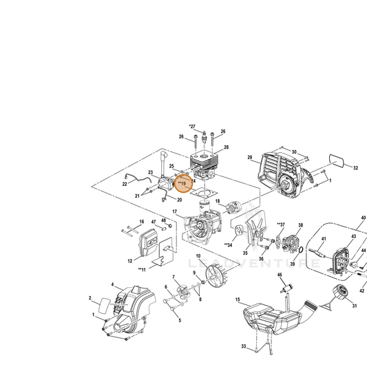 Echo part YH468001040 — IPL diagram snippet (6x zoom, amber highlight)