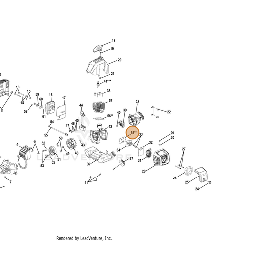 Echo part YH468001060 — IPL diagram snippet (6x zoom, amber highlight)