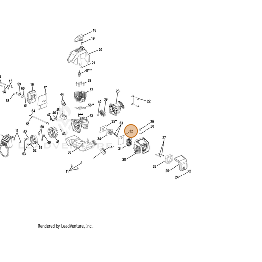 Echo part YH468001090 — IPL diagram snippet (6x zoom, amber highlight)