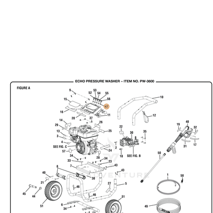 ECHO part YH468001130 — IPL diagram snippet (6x zoom, amber highlight)