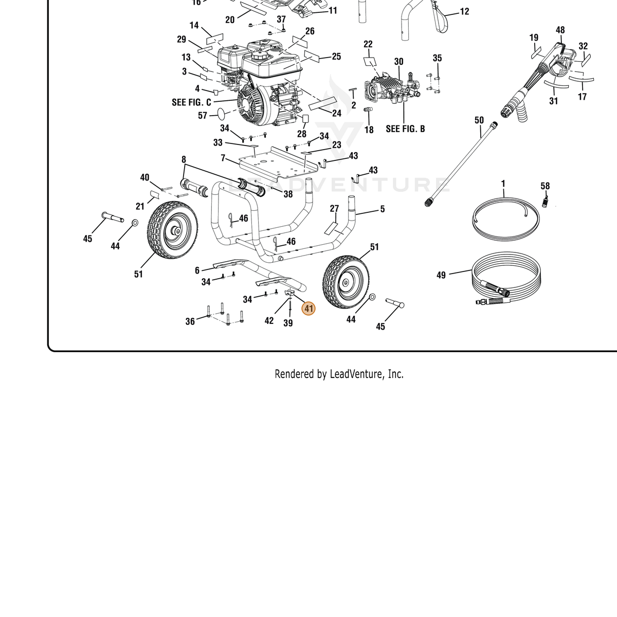 ECHO part YH468001160 — IPL diagram snippet (6x zoom, amber highlight)