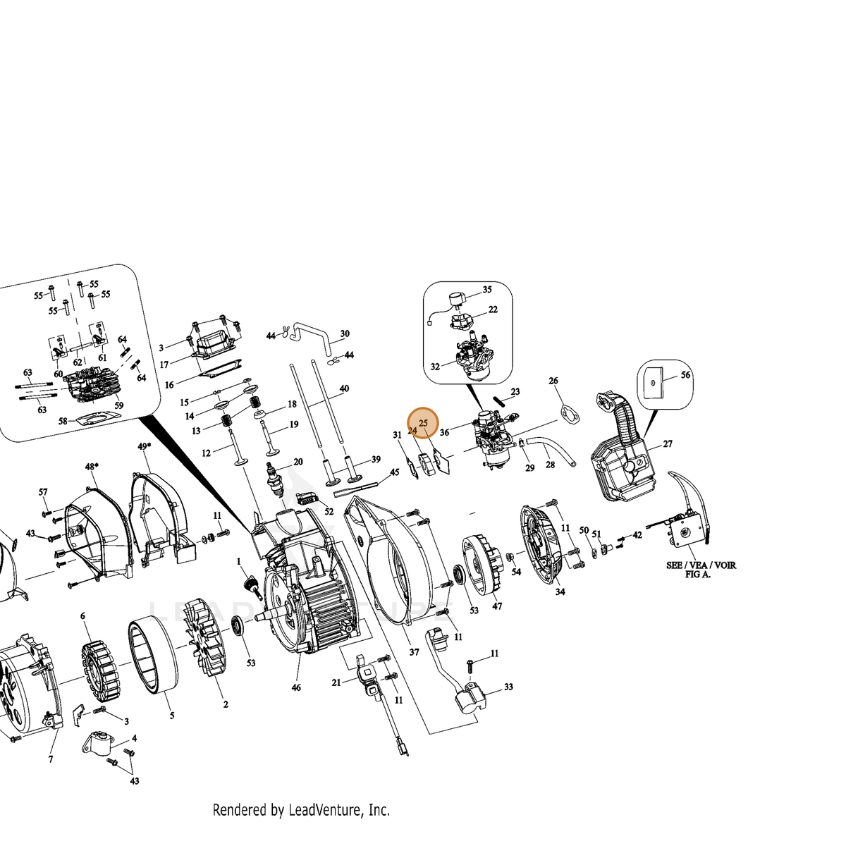 ECHO part YH468001270 — IPL diagram snippet (6x zoom, amber highlight)