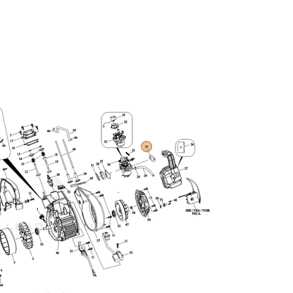 ECHO part YH468001280 — IPL diagram snippet (6x zoom, amber highlight)