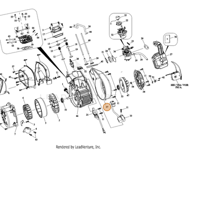 ECHO part YH468001290 — IPL diagram snippet (6x zoom, amber highlight)