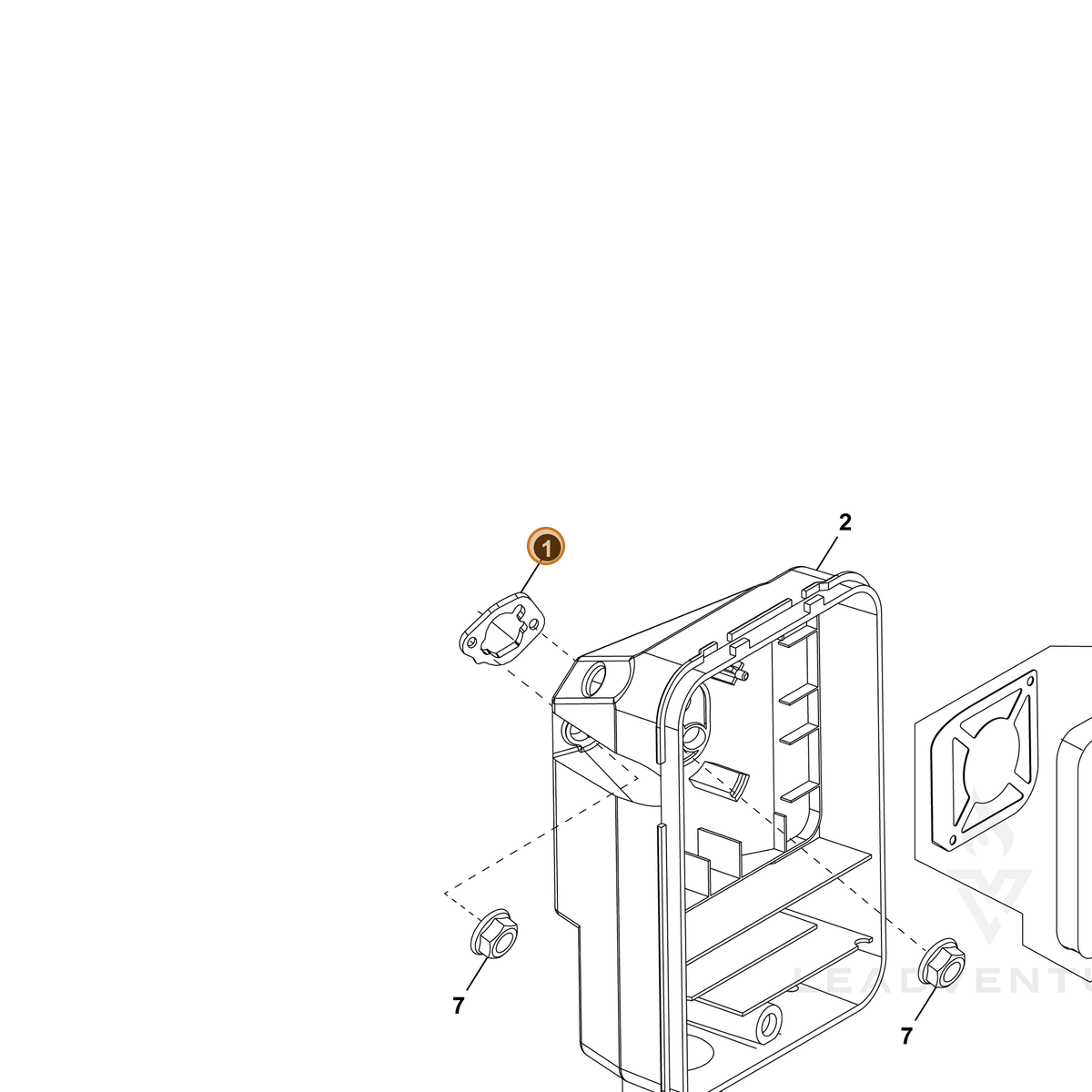 ECHO part YH468001400 — IPL diagram snippet (6x zoom, amber highlight)