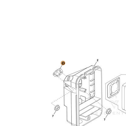 ECHO part YH468001400 — IPL diagram snippet (6x zoom, amber highlight)