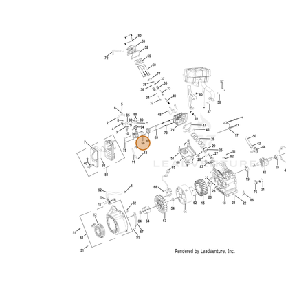 ECHO part YH468001490 — IPL diagram snippet (6x zoom, amber highlight)