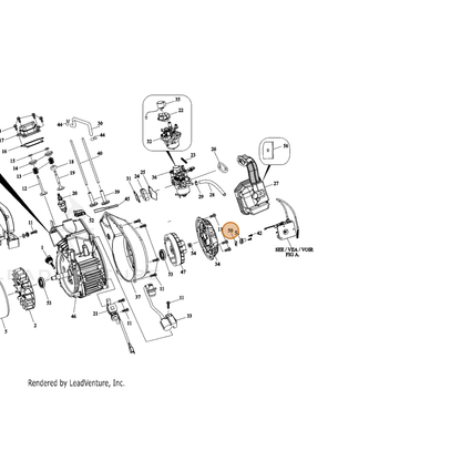 ECHO part YH468001510 — IPL diagram snippet (6x zoom, amber highlight)