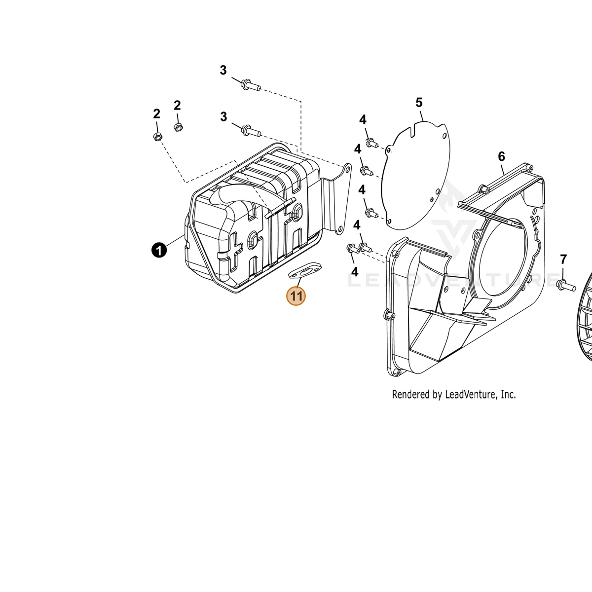 ECHO part YH468001520 — IPL diagram snippet (6x zoom, amber highlight)
