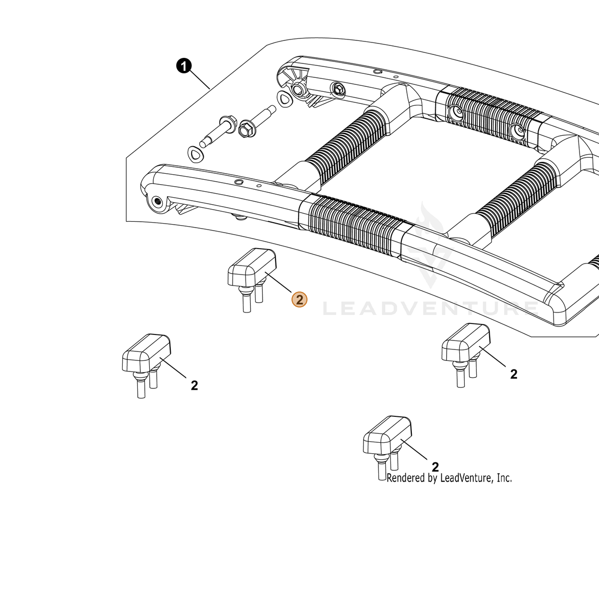 ECHO part YH468001550 — IPL diagram snippet (6x zoom, amber highlight)
