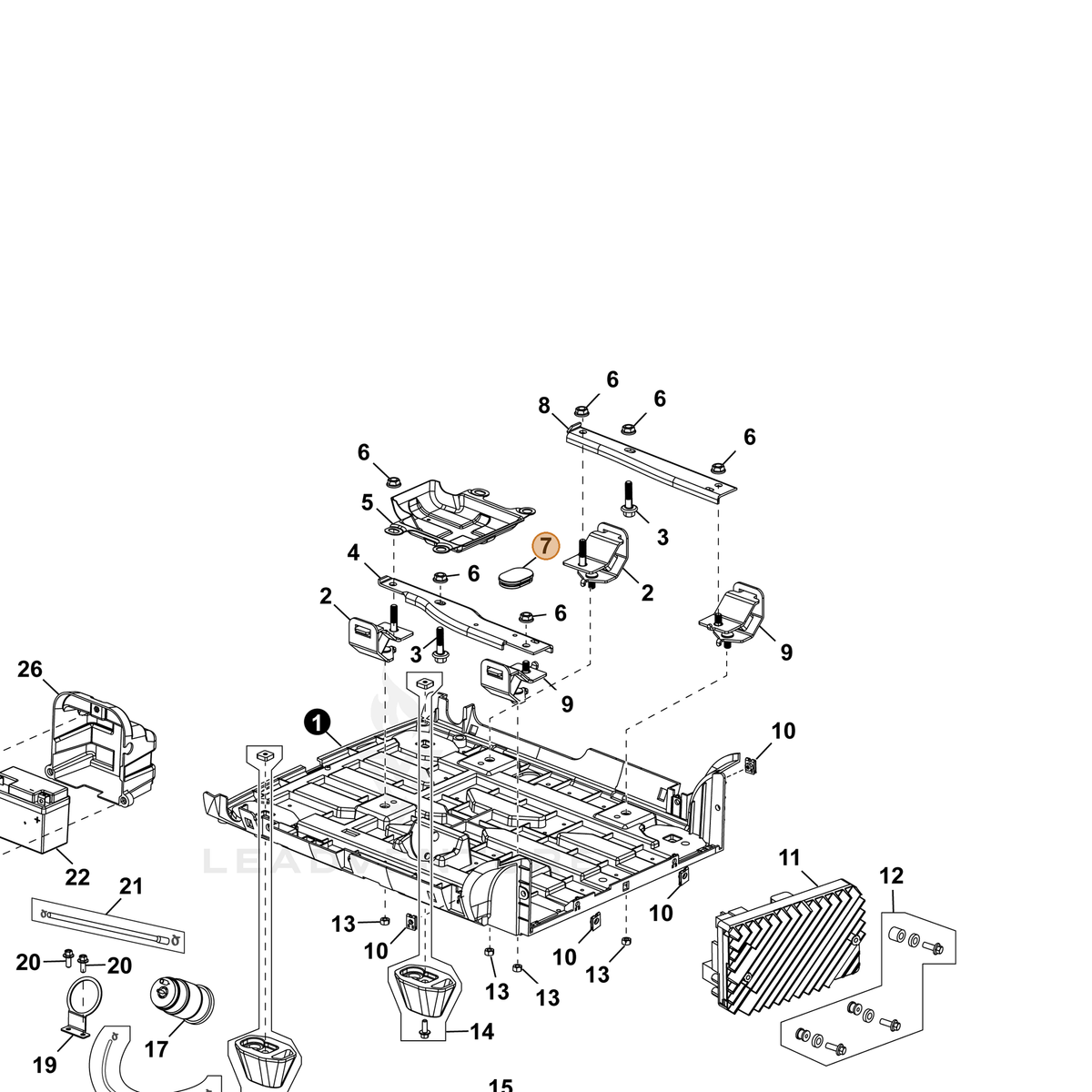ECHO part YH468001570 — IPL diagram snippet (6x zoom, amber highlight)