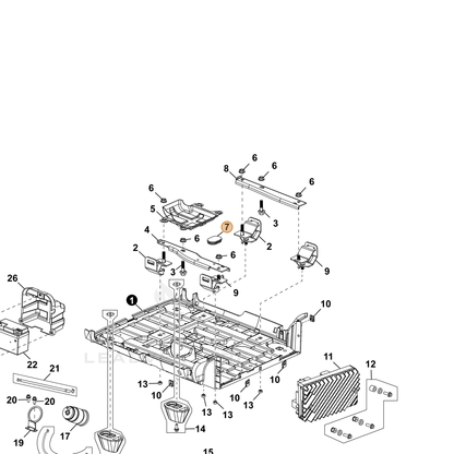ECHO part YH468001570 — IPL diagram snippet (6x zoom, amber highlight)