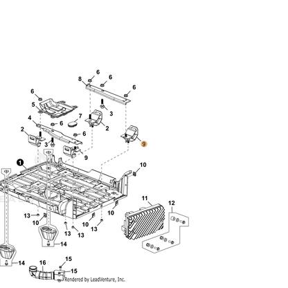 ECHO part YH468001590 — IPL diagram snippet (6x zoom, amber highlight)
