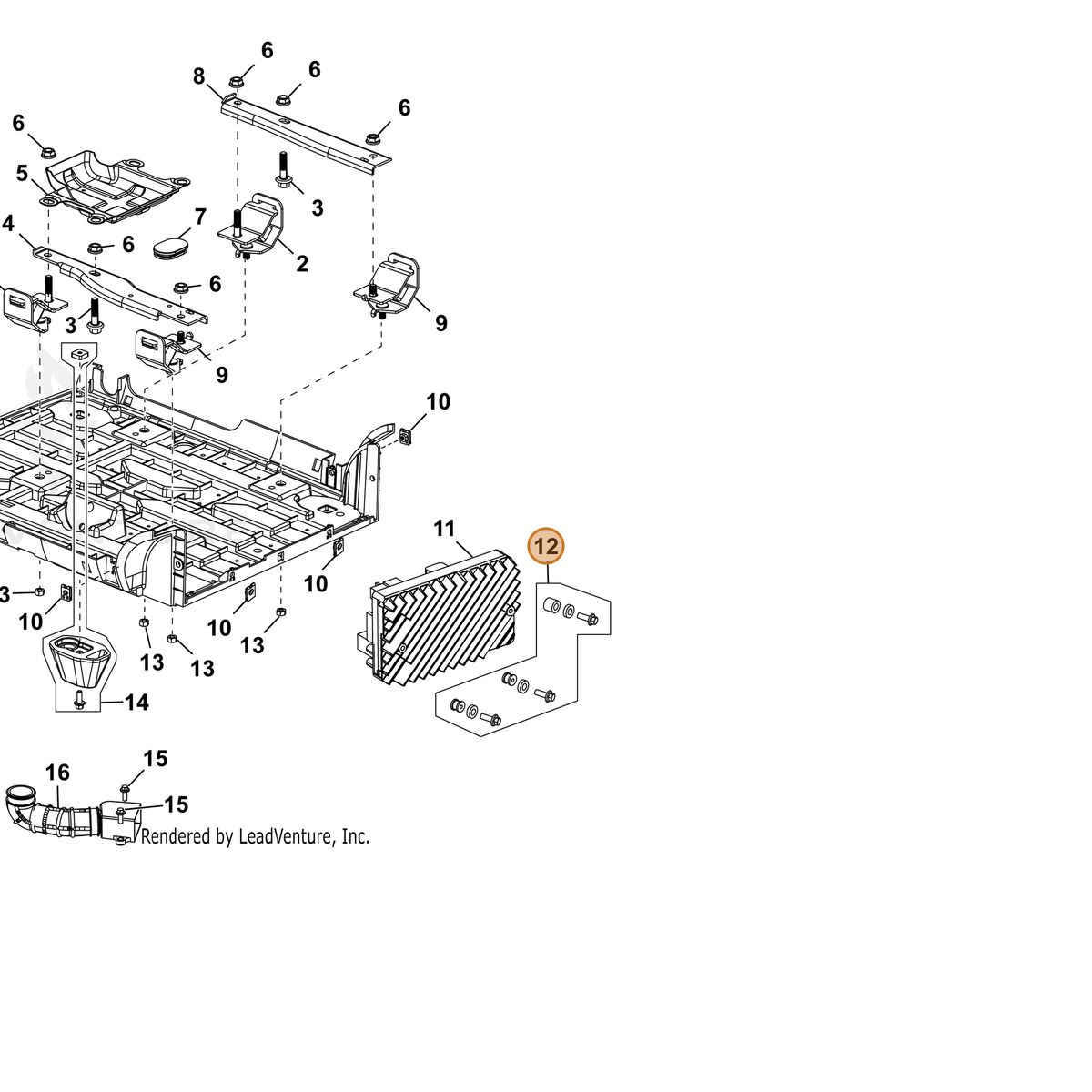 ECHO part YH468001600 — IPL diagram snippet (6x zoom, amber highlight)