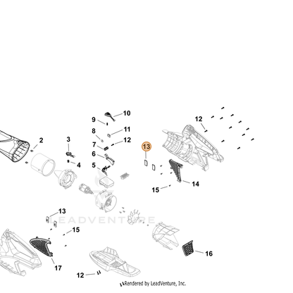 ECHO part YH468001720 — IPL diagram snippet (6x zoom, amber highlight)