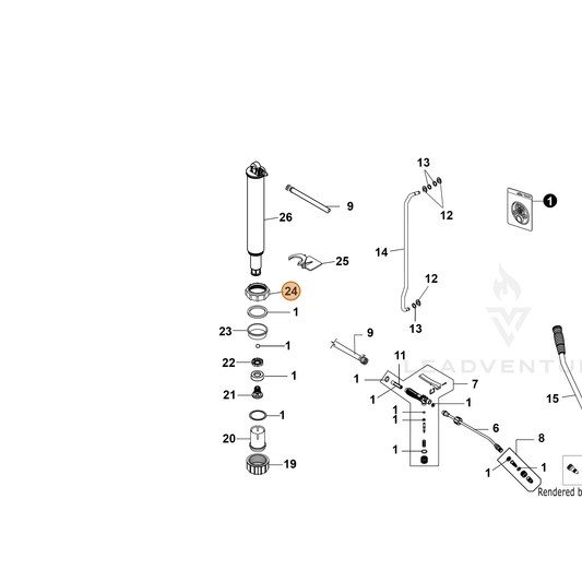 Echo part YH468001880 — IPL diagram snippet (6x zoom, amber highlight)