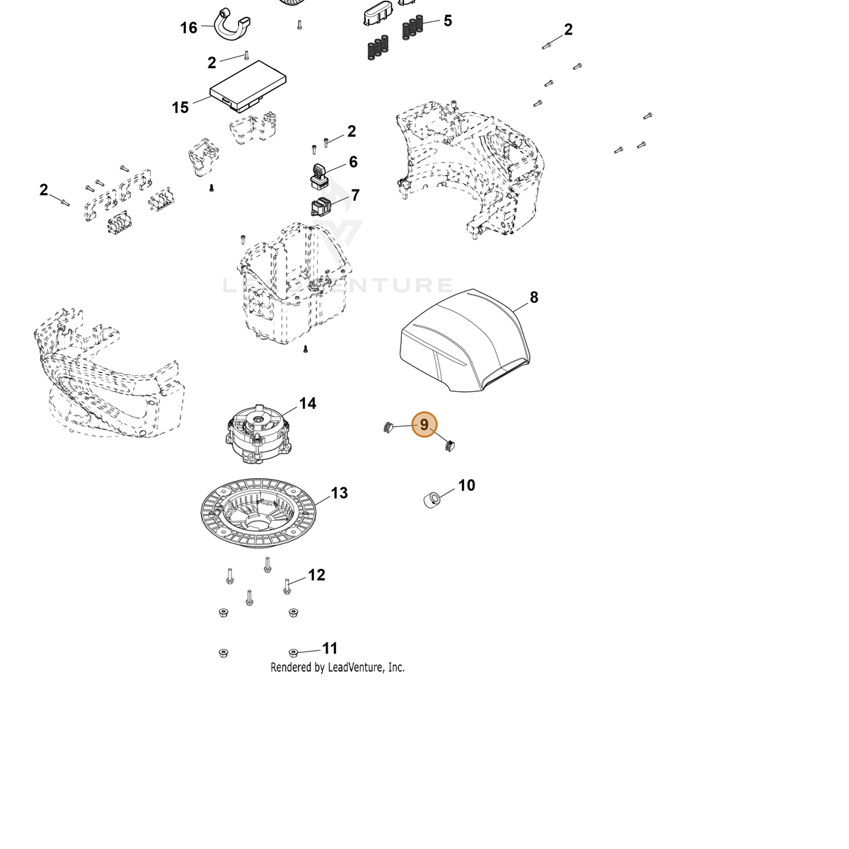 ECHO part YH468001890 — IPL diagram snippet (6x zoom, amber highlight)