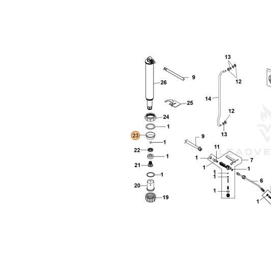 Echo part YH468001950 — IPL diagram snippet (6x zoom, amber highlight)