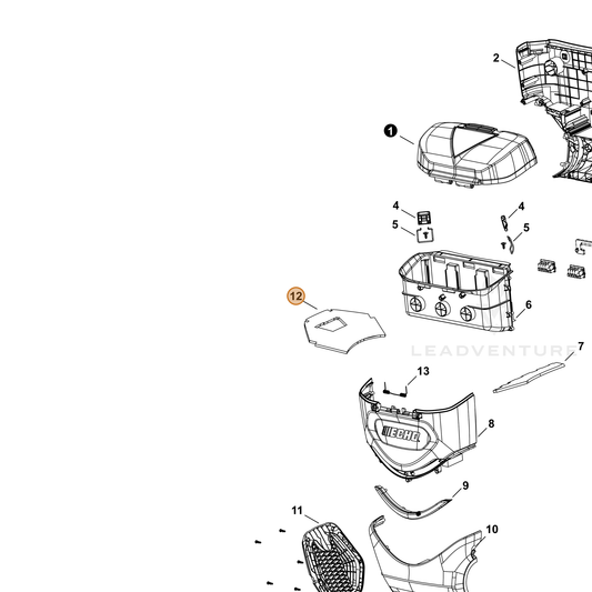 Echo part YH468001990 — IPL diagram snippet (6x zoom, amber highlight)