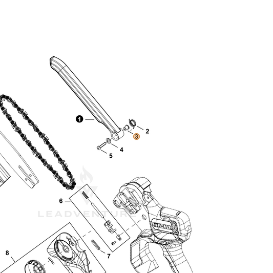 Echo part YH468002030 — IPL diagram snippet (6x zoom, amber highlight)