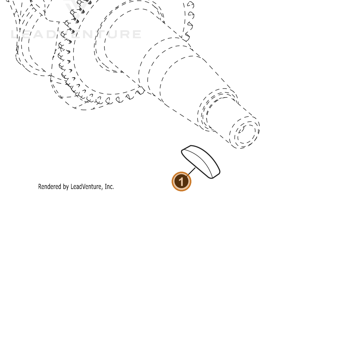 ECHO part YH469000010 — IPL diagram snippet (6x zoom, amber highlight)