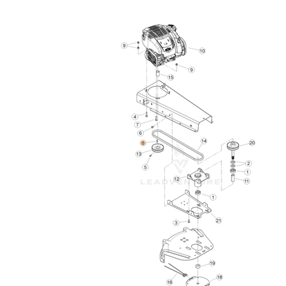 ECHO part YH469000040 — IPL diagram snippet (6x zoom, amber highlight)