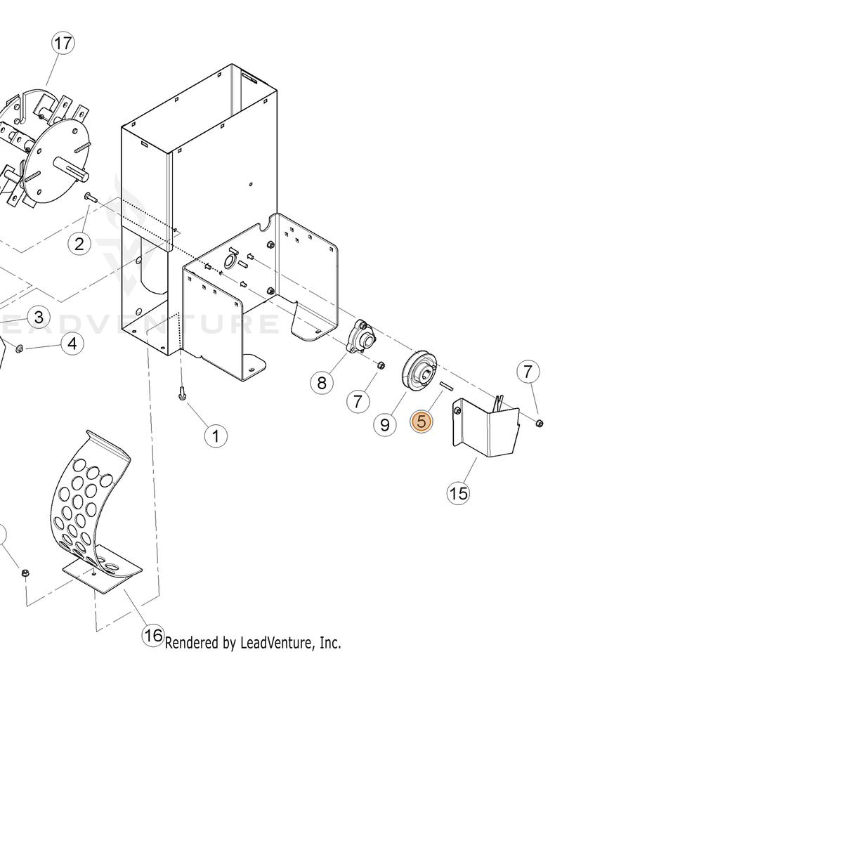ECHO part YH469000050 — IPL diagram snippet (6x zoom, amber highlight)