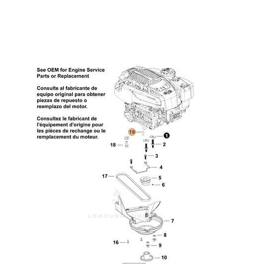 Echo part YH469000090 — IPL diagram snippet (6x zoom, amber highlight)