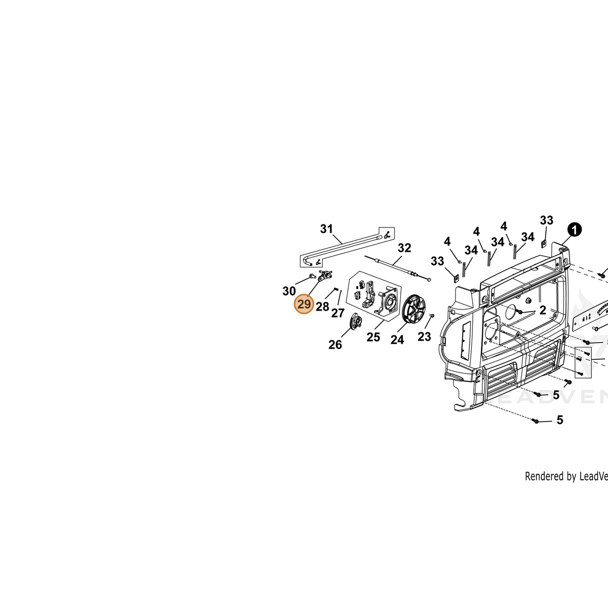 ECHO part YH470000110 — IPL diagram snippet (6x zoom, amber highlight)