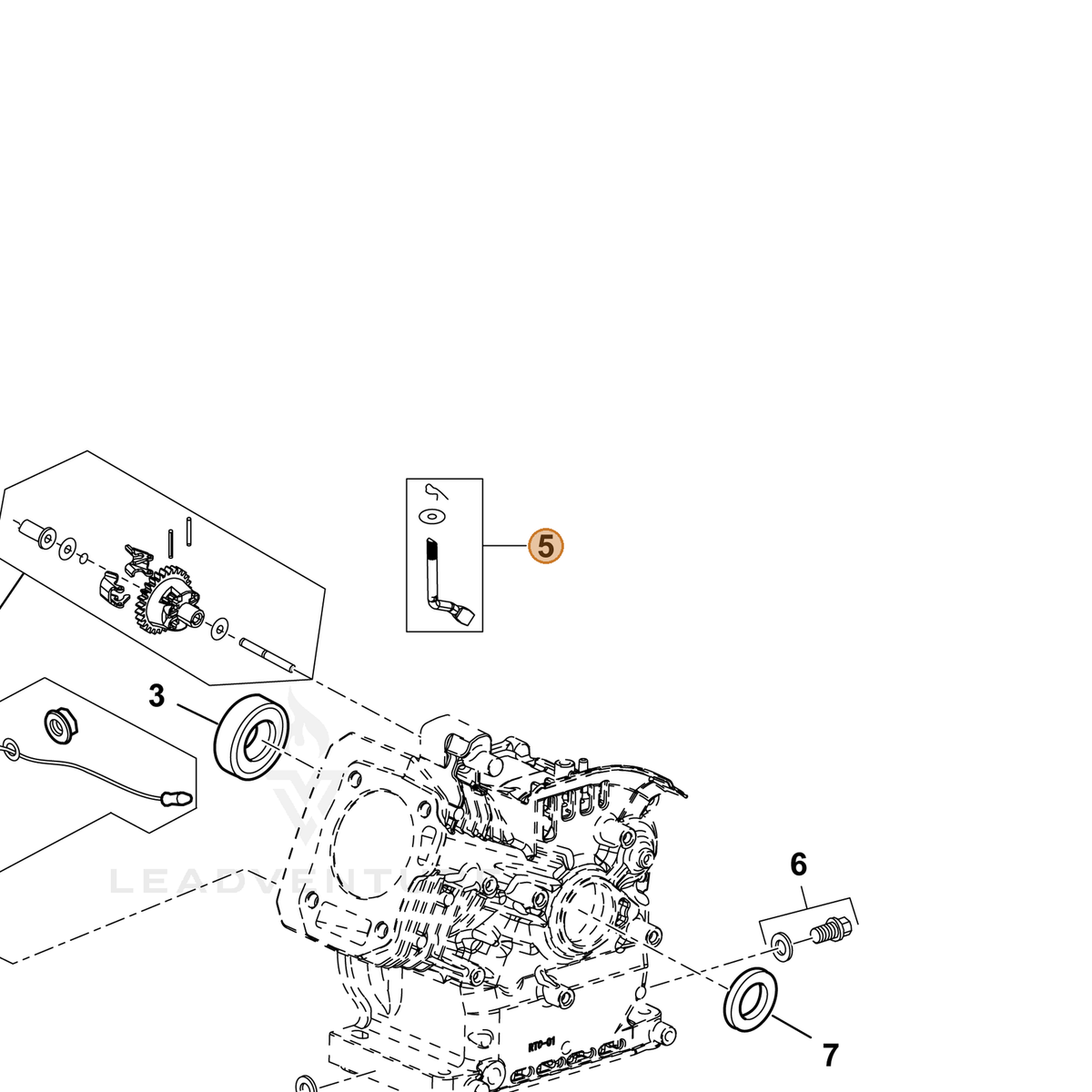 ECHO part YH470000120 — IPL diagram snippet (6x zoom, amber highlight)