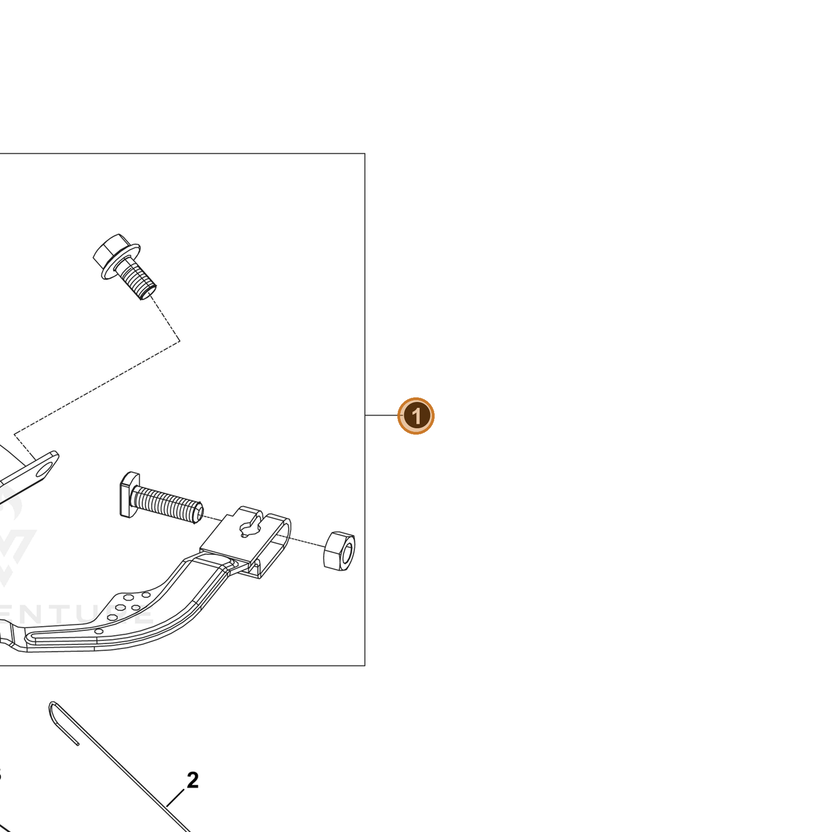 ECHO part YH470000140 — IPL diagram snippet (6x zoom, amber highlight)