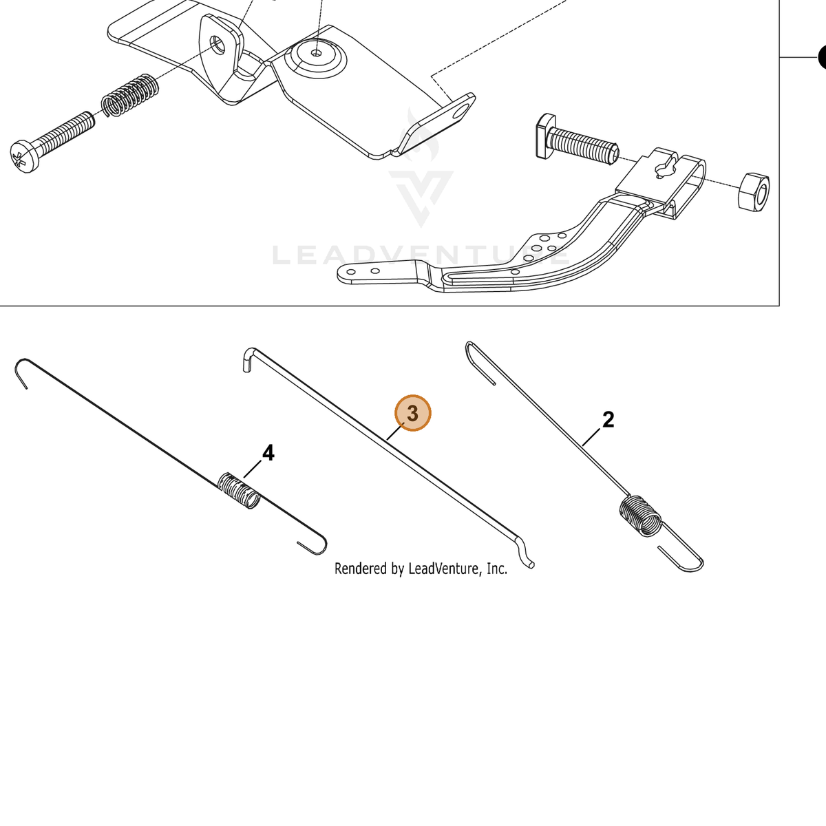 ECHO part YH470000160 — IPL diagram snippet (6x zoom, amber highlight)
