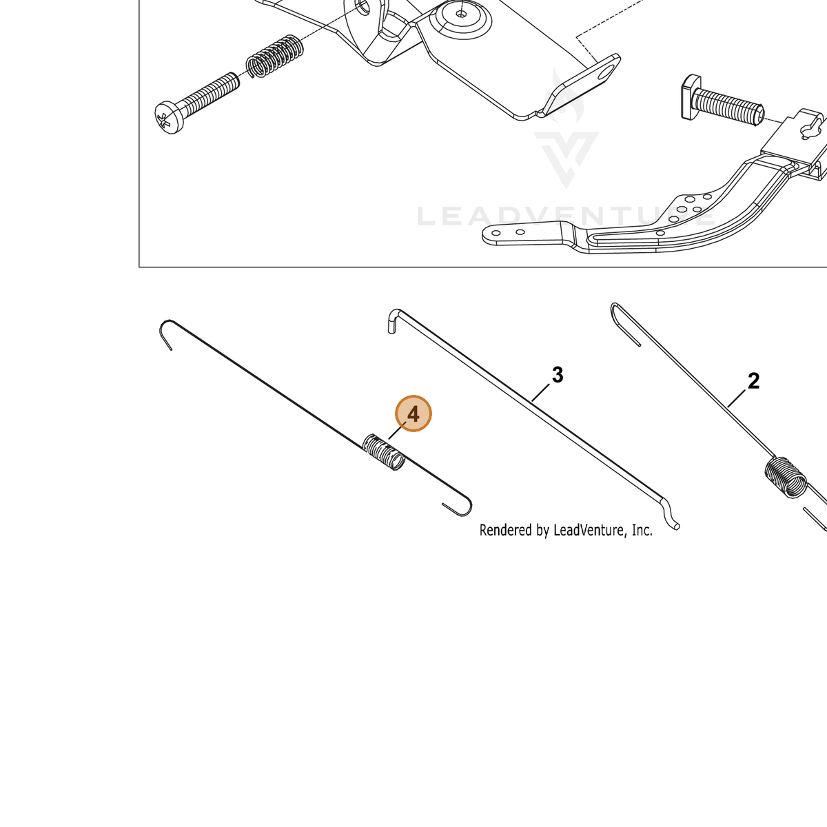 ECHO part YH470000170 — IPL diagram snippet (6x zoom, amber highlight)