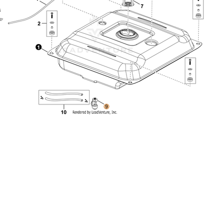 ECHO part YH470000190 — IPL diagram snippet (6x zoom, amber highlight)