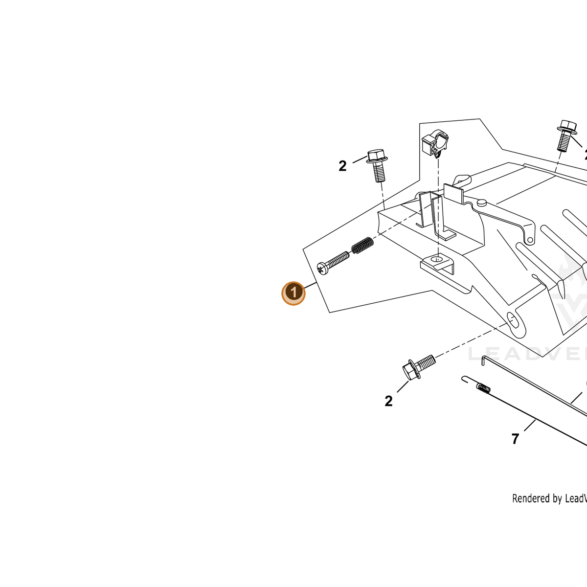 ECHO part YH470000220 — IPL diagram snippet (6x zoom, amber highlight)