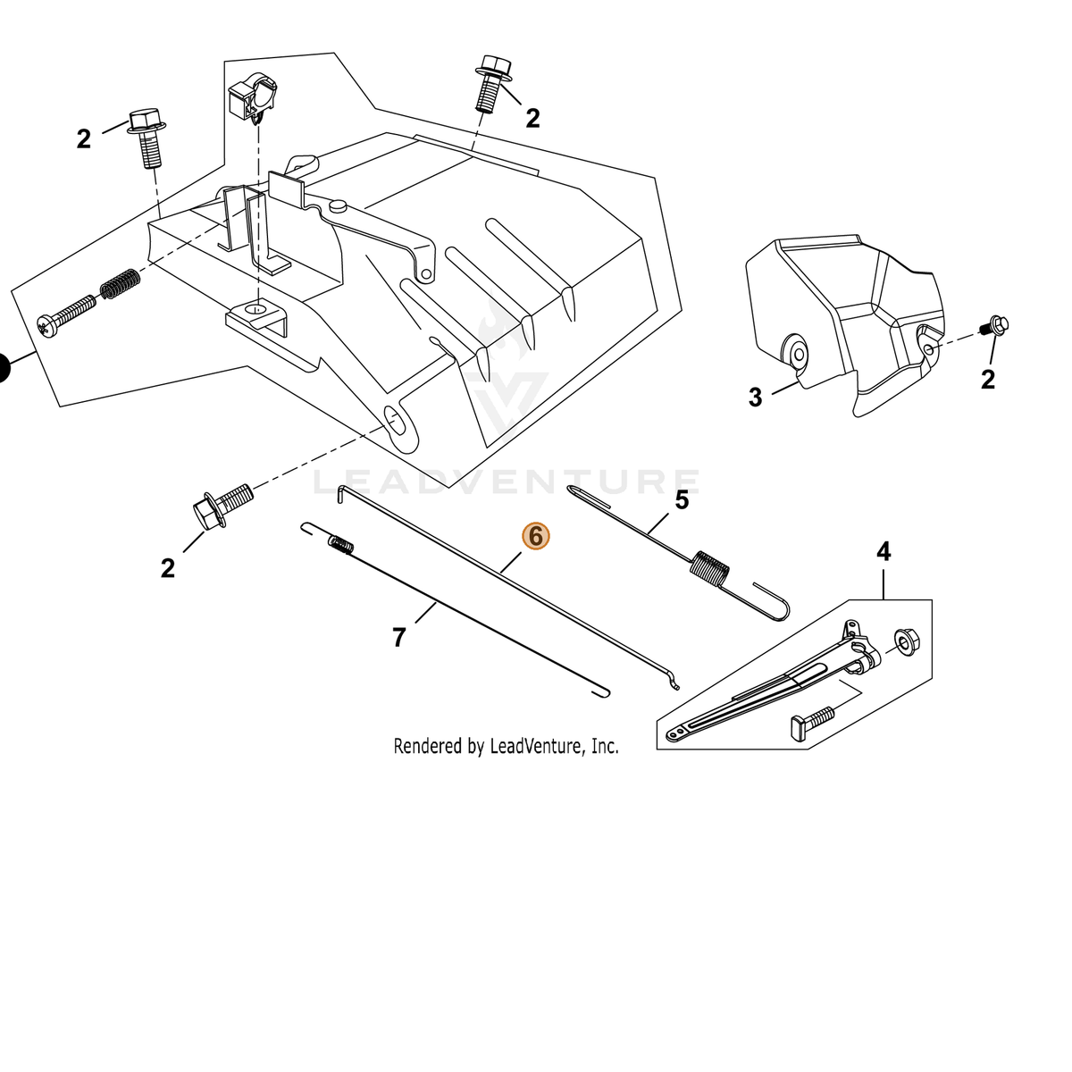 ECHO part YH470000240 — IPL diagram snippet (6x zoom, amber highlight)