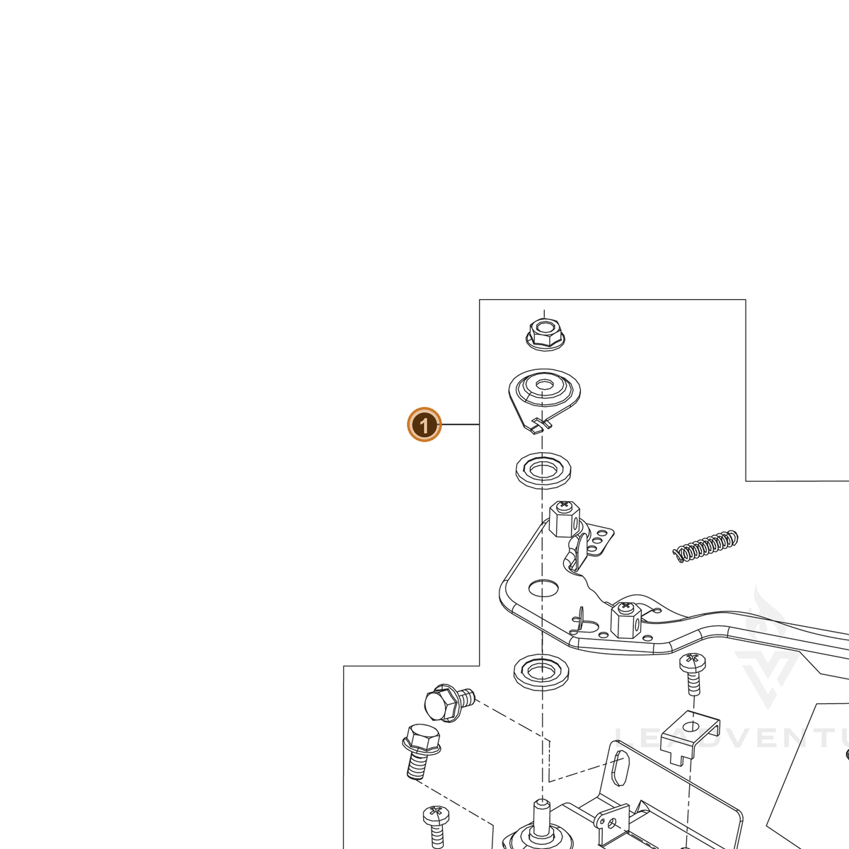 ECHO part YH470000320 — IPL diagram snippet (6x zoom, amber highlight)