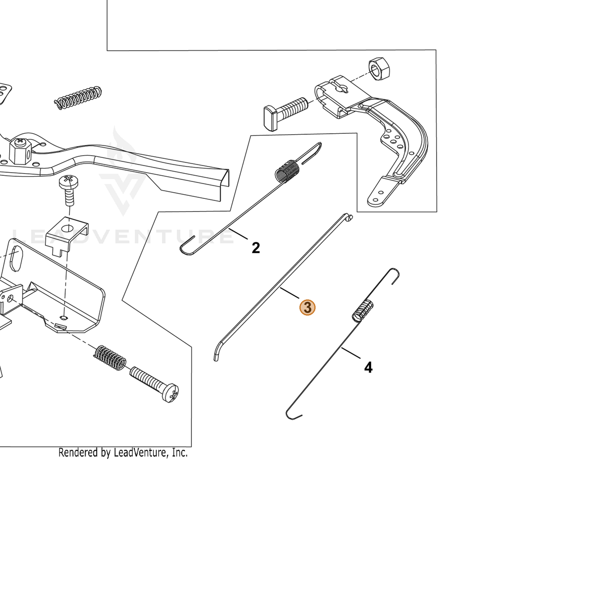 ECHO part YH470000340 — IPL diagram snippet (6x zoom, amber highlight)