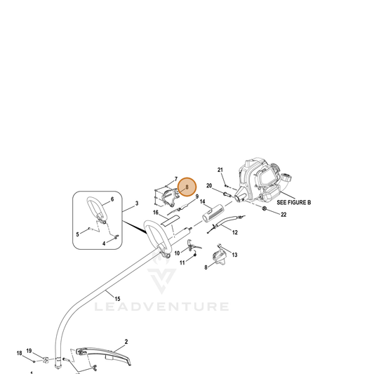 Echo part YH470000430 — IPL diagram snippet (6x zoom, amber highlight)