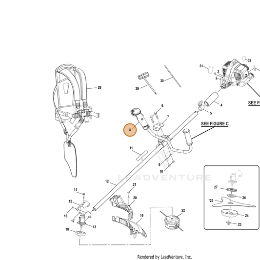 Echo part YH470000450 — IPL diagram snippet (6x zoom, amber highlight)